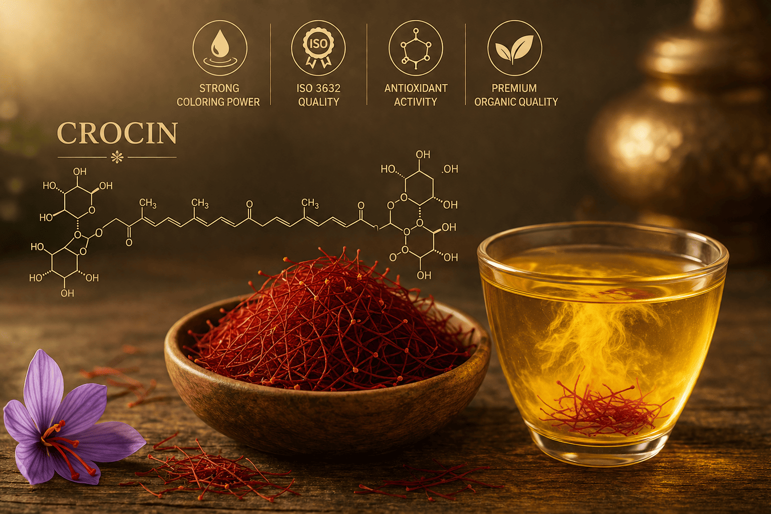 Saffron Crocin: The Source of Golden Color and Its Role in Quality and Therapeutic Properties